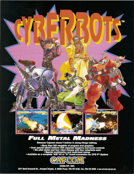 Cyberbots - fullmetal madness (950424 USA) Arcade Game Cover